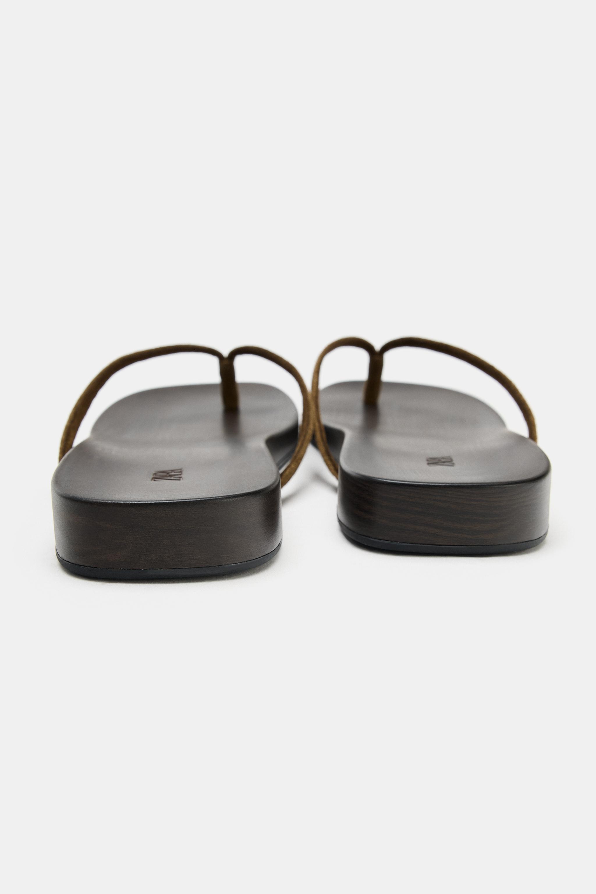 SUEDE FLAT SANDALS